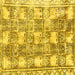 Square Abstract Yellow Modern Rug, abs1142yw