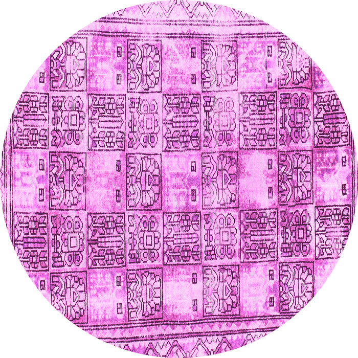 Round Abstract Pink Modern Rug, abs1142pnk