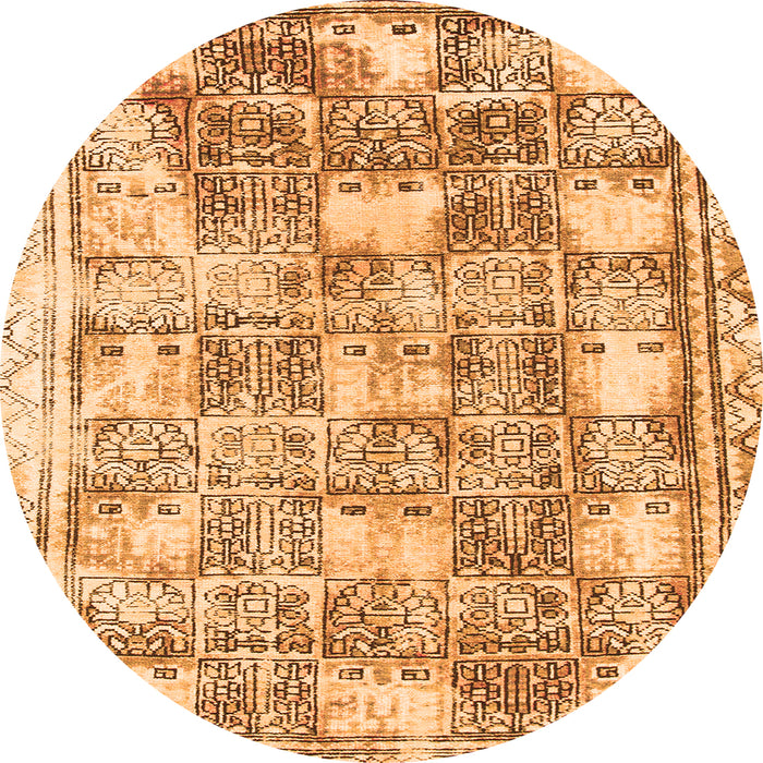 Round Abstract Orange Modern Rug, abs1142org