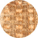 Round Abstract Orange Modern Rug, abs1142org