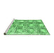 Sideview of Machine Washable Abstract Emerald Green Modern Area Rugs, wshabs1142emgrn