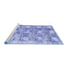 Sideview of Machine Washable Abstract Blue Modern Rug, wshabs1142blu