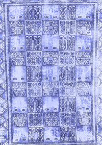 Abstract Blue Modern Rug, abs1142blu