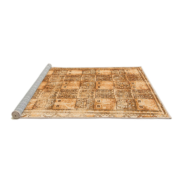 Sideview of Machine Washable Abstract Orange Modern Area Rugs, wshabs1142org