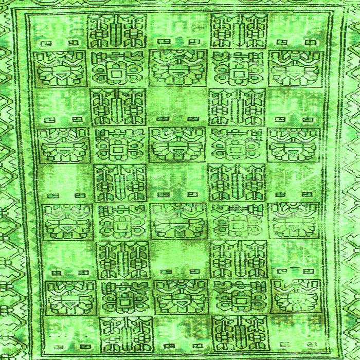 Square Machine Washable Abstract Green Modern Area Rugs, wshabs1142grn