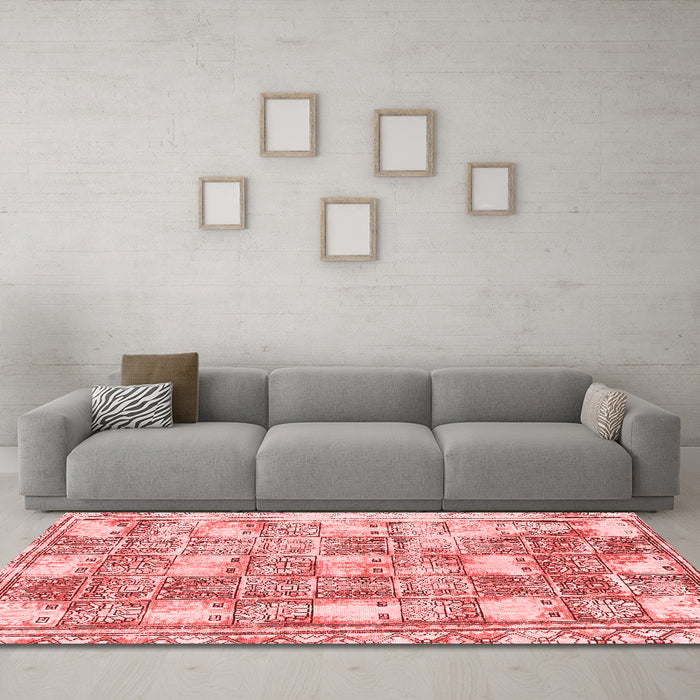 Modern Red Washable Rugs
