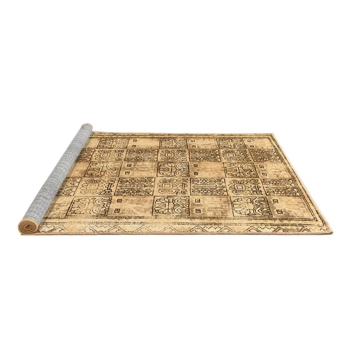 Sideview of Machine Washable Abstract Brown Modern Rug, wshabs1142brn