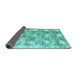 Sideview of Abstract Turquoise Modern Rug, abs1142turq