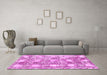 Machine Washable Abstract Pink Modern Rug in a Living Room, wshabs1142pnk