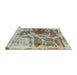 Sideview of Machine Washable Abstract Brown Rug, wshabs1143