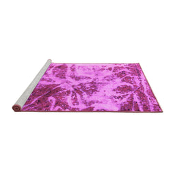 Sideview of Machine Washable Abstract Pink Modern Rug, wshabs1143pnk