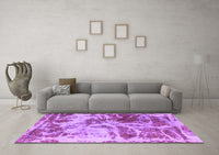 Machine Washable Abstract Purple Modern Rug, wshabs1143pur