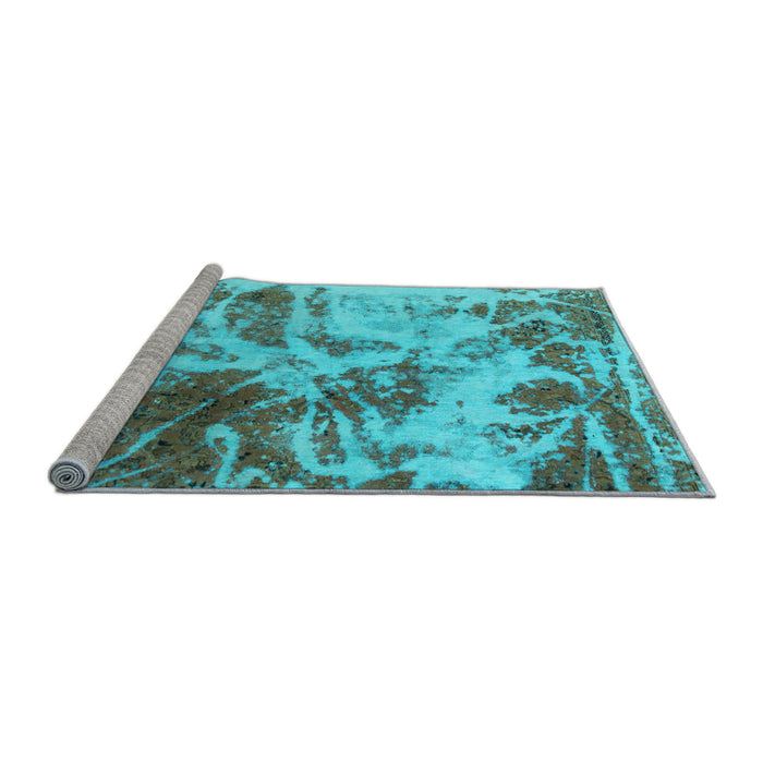 Sideview of Machine Washable Abstract Light Blue Modern Rug, wshabs1143lblu