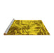 Sideview of Machine Washable Abstract Yellow Modern Rug, wshabs1143yw