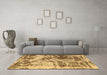 Machine Washable Abstract Brown Modern Rug in a Living Room,, wshabs1143brn