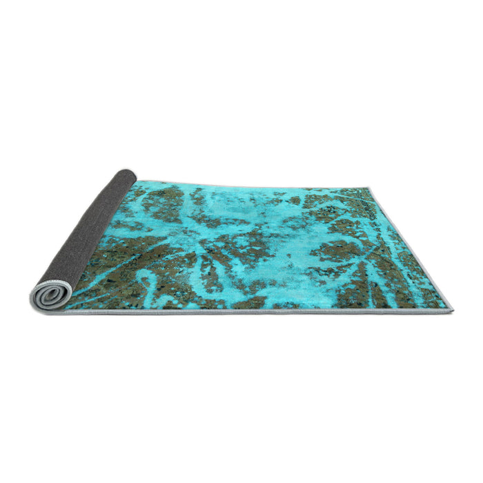 Sideview of Abstract Light Blue Modern Rug, abs1143lblu