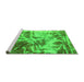 Sideview of Machine Washable Abstract Green Modern Area Rugs, wshabs1143grn