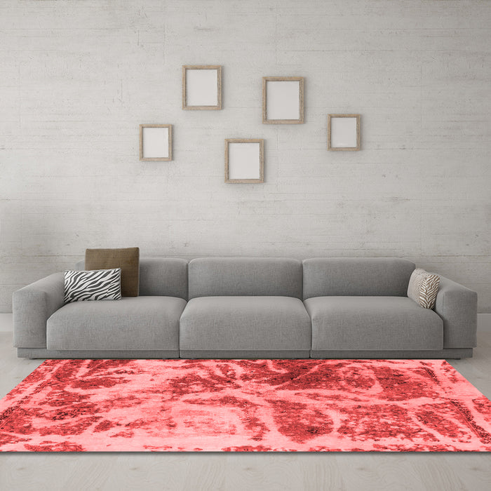 Modern Red Washable Rugs