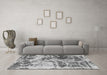 Machine Washable Abstract Gray Modern Rug in a Living Room,, wshabs1143gry