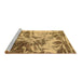 Sideview of Machine Washable Abstract Brown Modern Rug, wshabs1143brn