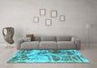 Machine Washable Abstract Light Blue Modern Rug in a Living Room, wshabs1143lblu