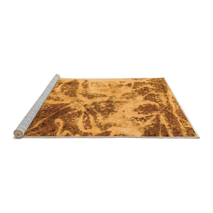 Sideview of Machine Washable Abstract Orange Modern Area Rugs, wshabs1143org