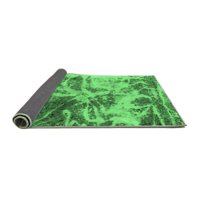 Sideview of Abstract Emerald Green Modern Rug, abs1143emgrn