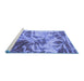 Sideview of Machine Washable Abstract Blue Modern Rug, wshabs1143blu