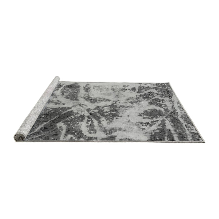 Sideview of Machine Washable Abstract Gray Modern Rug, wshabs1143gry