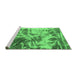 Sideview of Machine Washable Abstract Emerald Green Modern Area Rugs, wshabs1143emgrn