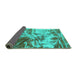 Sideview of Abstract Turquoise Modern Rug, abs1143turq