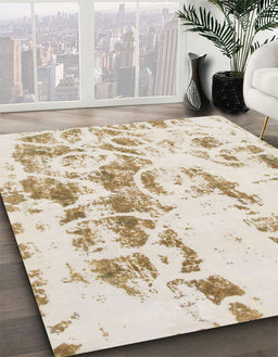 Machine Washable Abstract Brown Sugar Brown Rug in a Family Room, wshabs1144