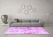 Machine Washable Abstract Purple Modern Area Rugs in a Living Room, wshabs1144pur