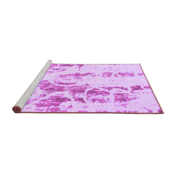 Sideview of Machine Washable Abstract Purple Modern Area Rugs, wshabs1144pur