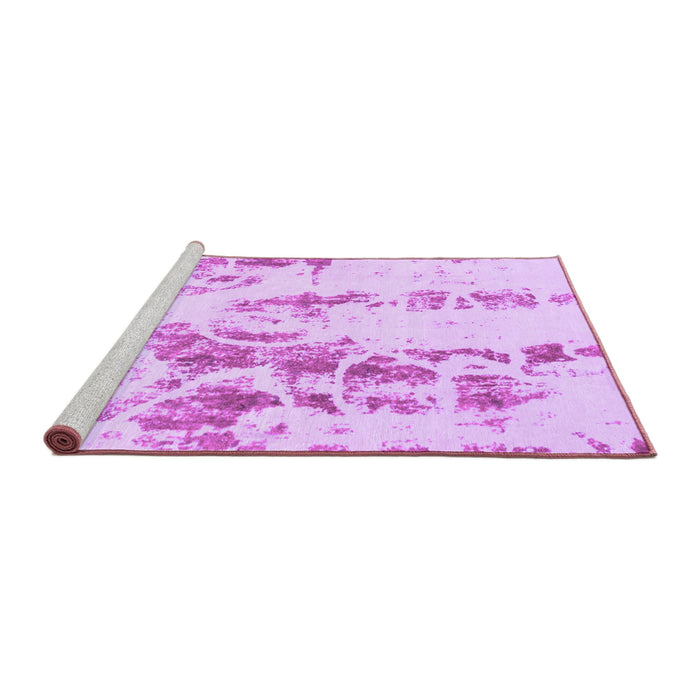 Sideview of Machine Washable Abstract Purple Modern Area Rugs, wshabs1144pur