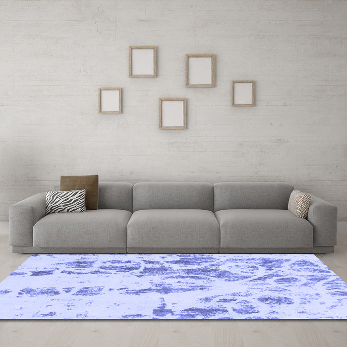 Machine Washable Abstract Blue Modern Rug in a Living Room, wshabs1144blu