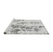 Sideview of Machine Washable Abstract Gray Modern Rug, wshabs1144gry