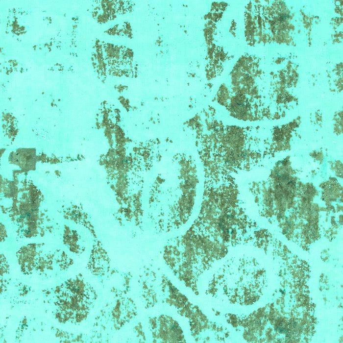 Machine Washable Abstract Turquoise Modern Area Rugs, wshabs1144turq