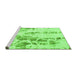 Sideview of Machine Washable Abstract Green Modern Area Rugs, wshabs1144grn