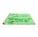 Sideview of Machine Washable Abstract Emerald Green Modern Area Rugs, wshabs1144emgrn