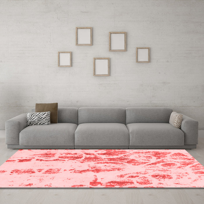 Modern Red Washable Rugs