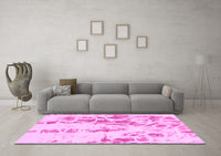 Machine Washable Abstract Pink Modern Rug, wshabs1144pnk