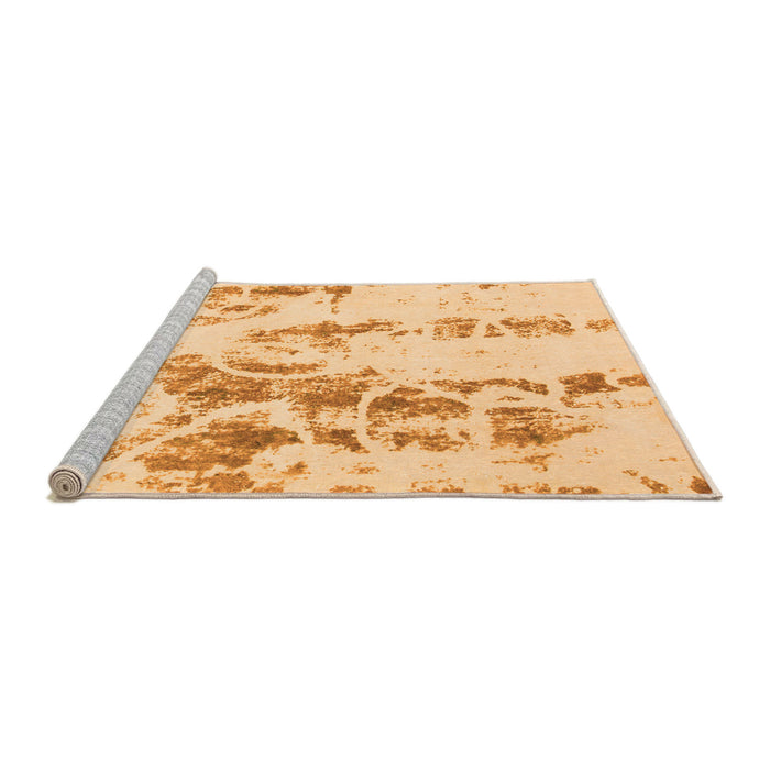 Sideview of Machine Washable Abstract Orange Modern Area Rugs, wshabs1144org