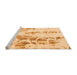 Sideview of Machine Washable Abstract Orange Modern Area Rugs, wshabs1144org