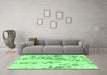 Machine Washable Abstract Emerald Green Modern Area Rugs in a Living Room,, wshabs1144emgrn