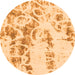 Round Abstract Orange Modern Rug, abs1144org