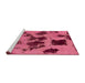 Sideview of Machine Washable Abstract Violet Red Pink Rug, wshabs1145