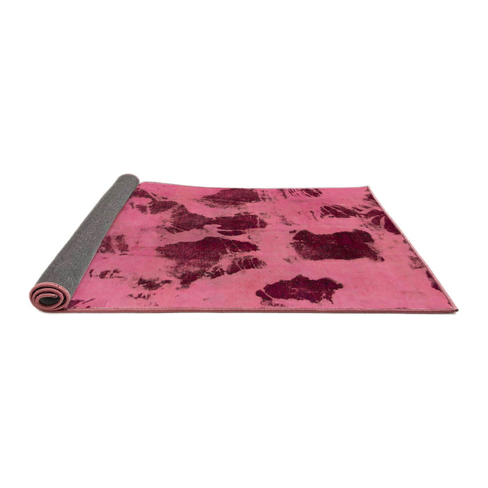 Sideview of Abstract Violet Red Pink Modern Rug, abs1145