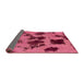 Sideview of Abstract Violet Red Pink Modern Rug, abs1145