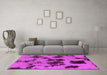 Machine Washable Abstract Purple Modern Area Rugs in a Living Room, wshabs1145pur
